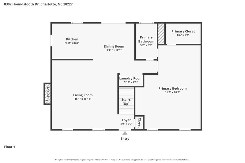 1,955/Mo, 8307 Houndstooth Dr Charlotte, NC 28227 Floor Plan View