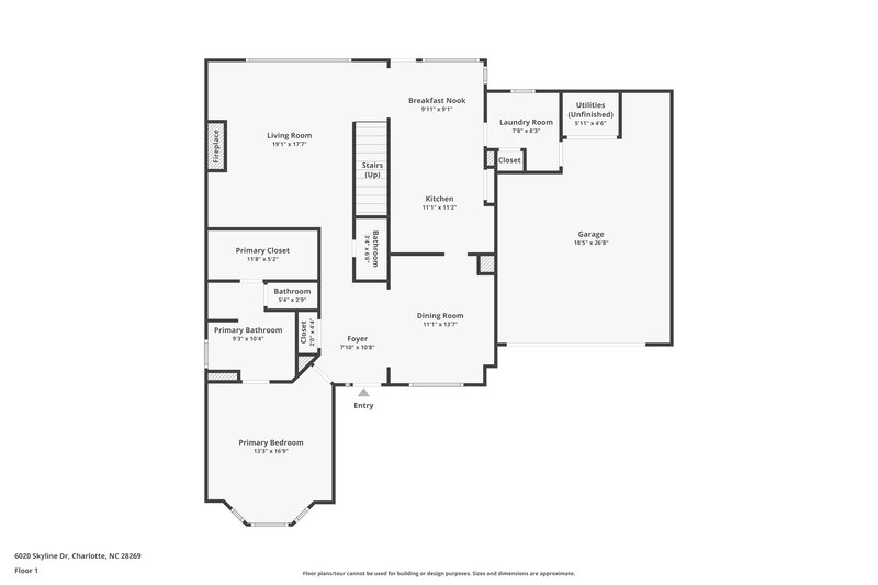2,350/Mo, 6020 Skyline Dr Charlotte, NC 28269 Floor Plan View