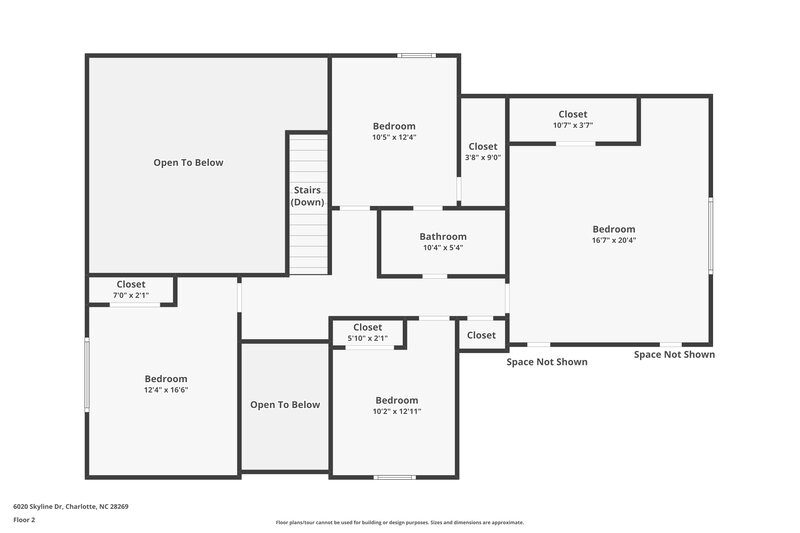 2,350/Mo, 6020 Skyline Dr Charlotte, NC 28269 Floor Plan View 2