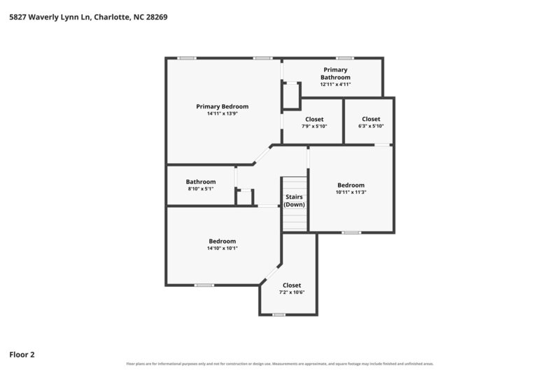 1,905/Mo, 5827 Waverly Lynn Ln Charlotte, NC 28269 Floorplan View 2