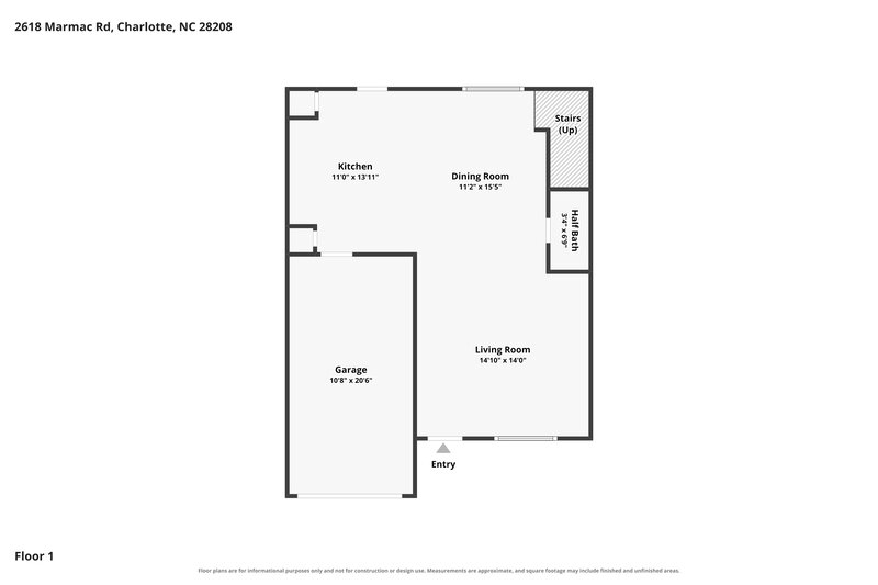 1,785/Mo, 2618 Marmac Rd Charlotte, NC 28208 Floor Plan View