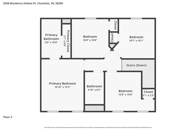 1,795/Mo, 5038 Blueberry Hollow Pl Charlotte, NC 28208 Floor Plan View 2