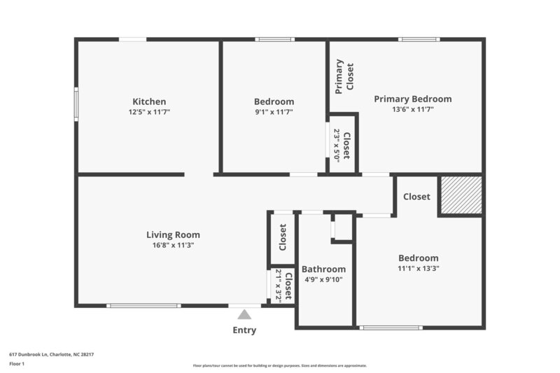 1,415/Mo, 617 Dunbrook Ln Charlotte, NC 28217 Floorplan View