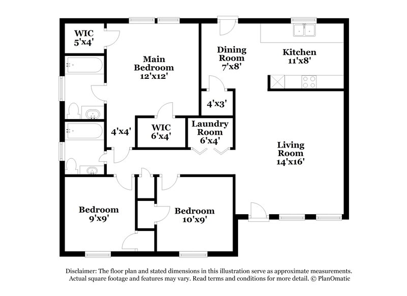 1,635/Mo, 4621 Bomar Dr Charlotte, NC 28216 Floor Plan View