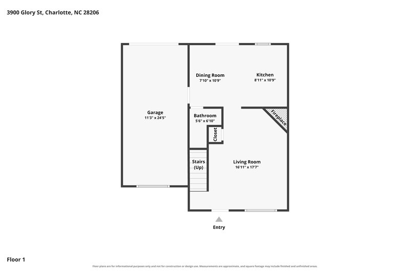 1,795/Mo, 3900 Glory St Charlotte, NC 28206 Floorplan View