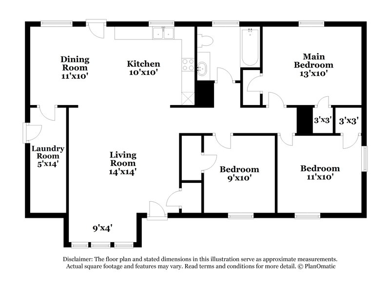 1,880/Mo, 2413 Dora Dr Charlotte, NC 28215 Floorplan View
