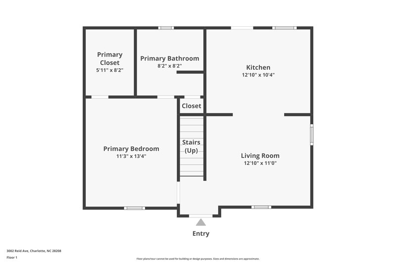 1,560/Mo, 3002 Reid Ave Charlotte, NC 28208 Floor Plan View