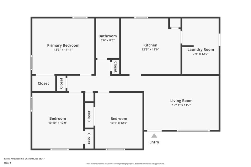 1,615/Mo, 528 W Arrowood Rd Charlotte, NC 28217 Floor Plan View