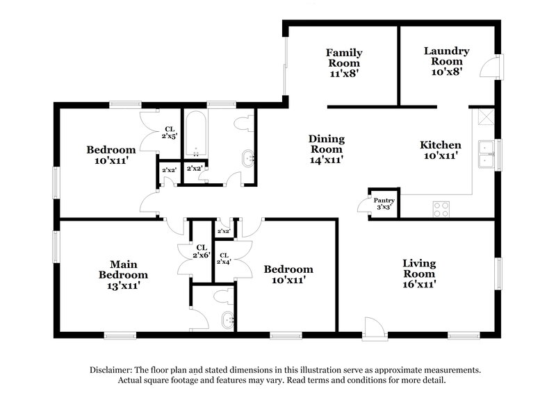 1,700/Mo, 6129 Delham Dr Charlotte, NC 28215 Floor Plan View
