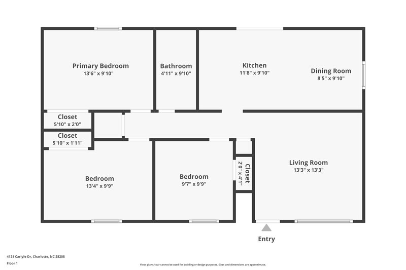 1,555/Mo, 4121 Carlyle Dr Charlotte, NC 28208 Floor Plan View