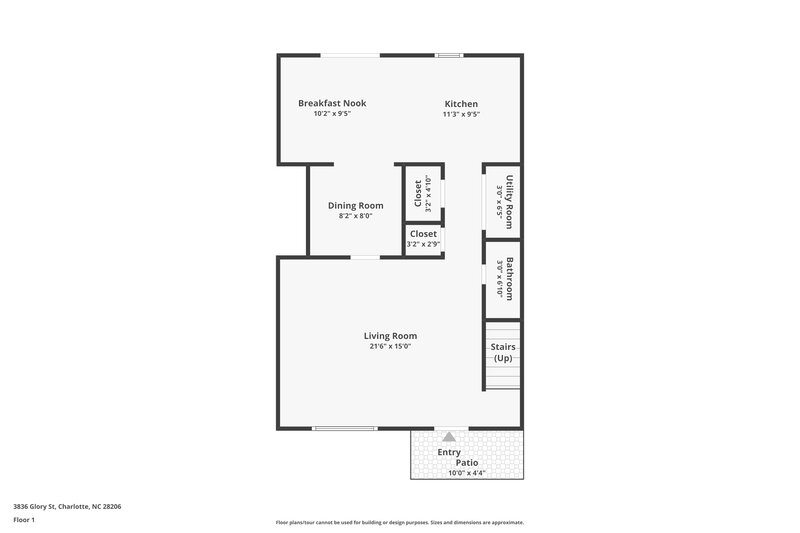 1,680/Mo, 3836 Glory St Charlotte, NC 28206 Floor Plan View