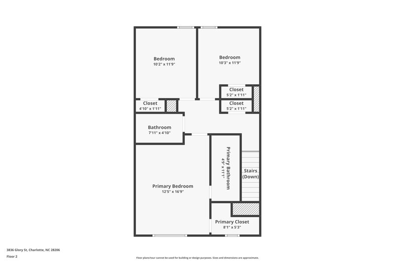 1,680/Mo, 3836 Glory St Charlotte, NC 28206 Floor Plan View 2