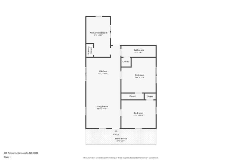 1,600/Mo, 308 Prince St Kannapolis, NC 28083 Floorplan View