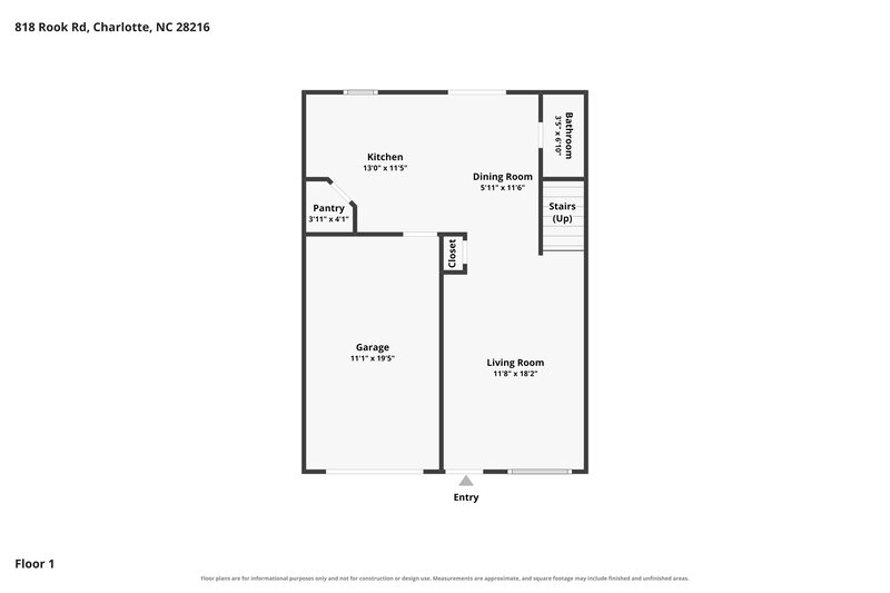 1,795/Mo, 818 Rook Rd Charlotte, NC 28216 Floor Plan View