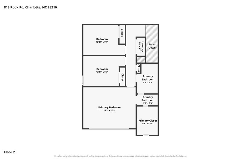 1,795/Mo, 818 Rook Rd Charlotte, NC 28216 Floor Plan View 2