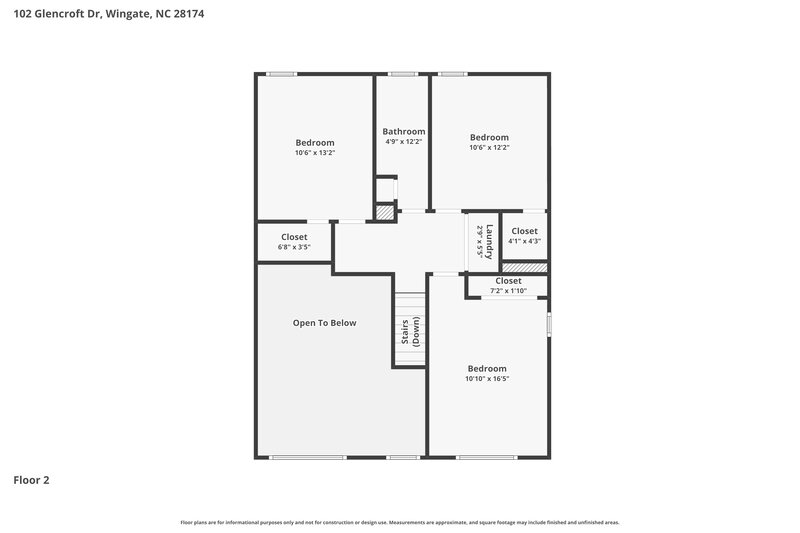 1,890/Mo, 102 Glencroft Dr Wingate, NC 28174 Floor Plan View 2