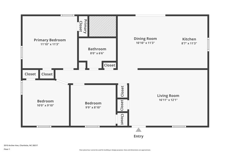 1,650/Mo, 3515 Archer Ave Charlotte, NC 28217 Floor Plan View