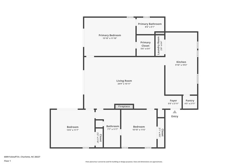 1,700/Mo, 6009 Falstaff Dr Charlotte, NC 28227 Floor Plan View