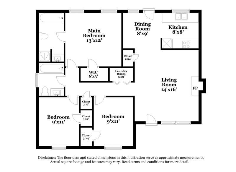 2,430/Mo, 6614 Hampton Way Dr Charlotte, NC 28213 Floor Plan View
