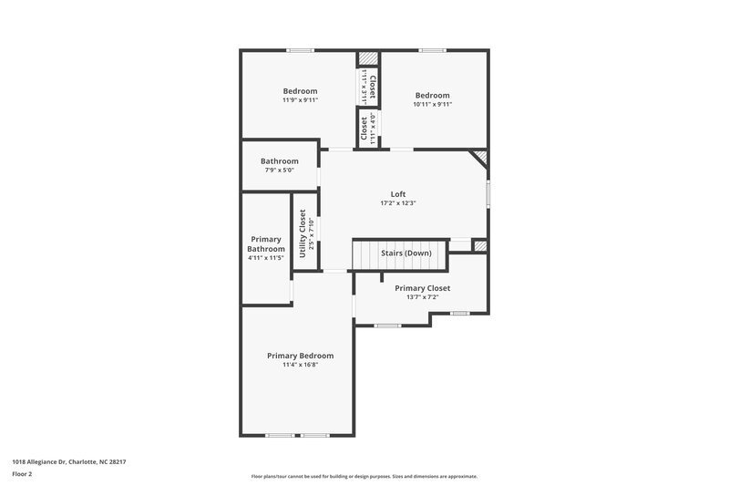 1,855/Mo, 1018 Allegiance Dr. Charlotte, NC 28217 Floor Plan View 2
