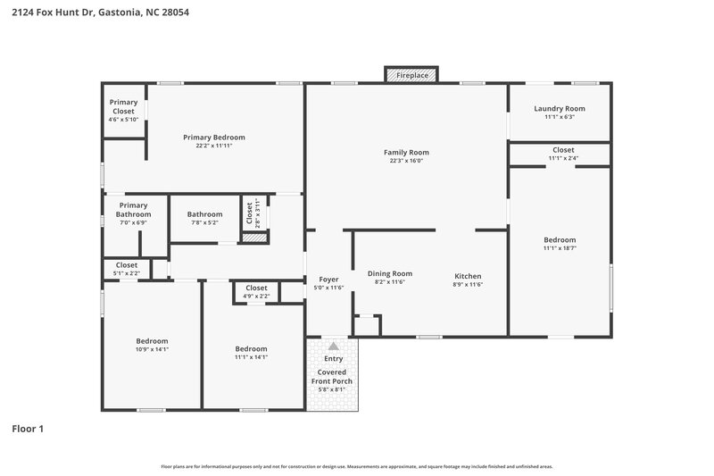2,020/Mo, 2124 Fox Hunt Dr Gastonia, NC 28054 Floor Plan View