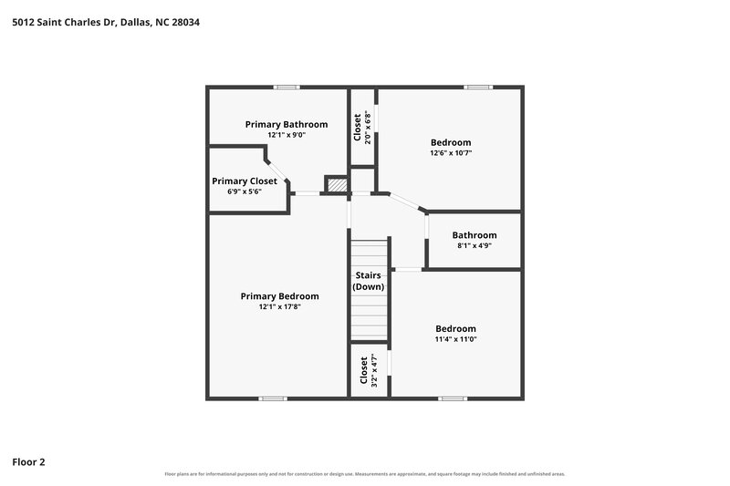1,740/Mo, 5012 St Charles Dr Dallas, NC 28034 Floor Plan View 2