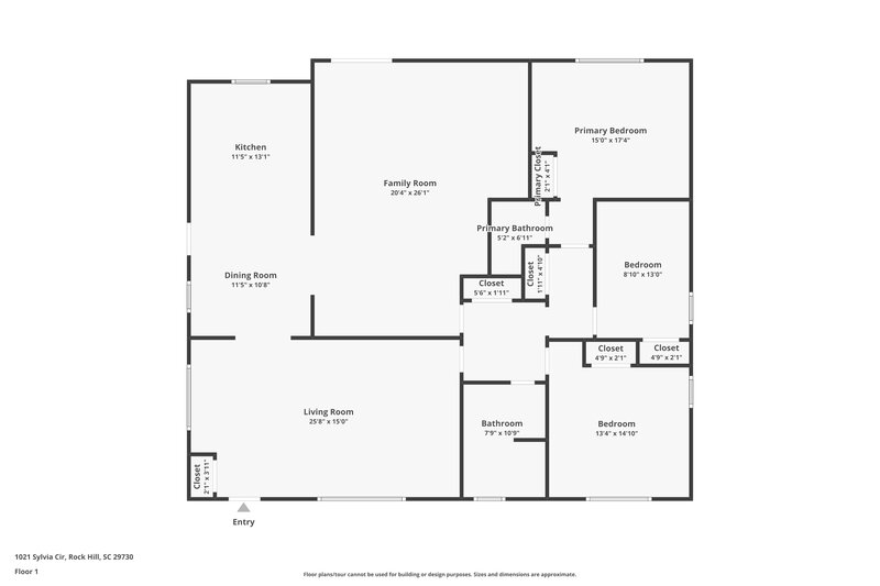 2,010/Mo, 1021 Sylvia Cir Rock Hill, SC 29730 Floor Plan View