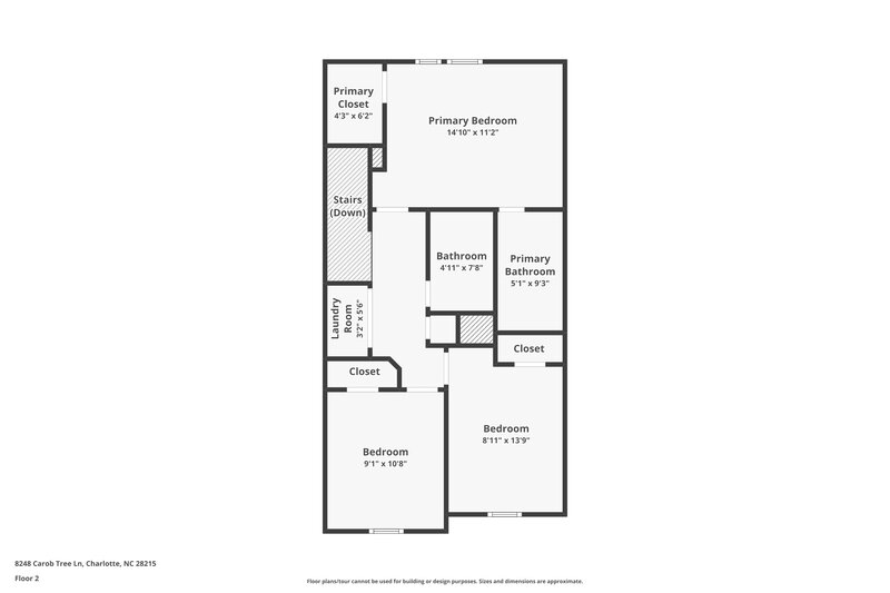 1,595/Mo, 8248 Carob Tree Ln Charlotte, NC 28215 Floor Plan View 2