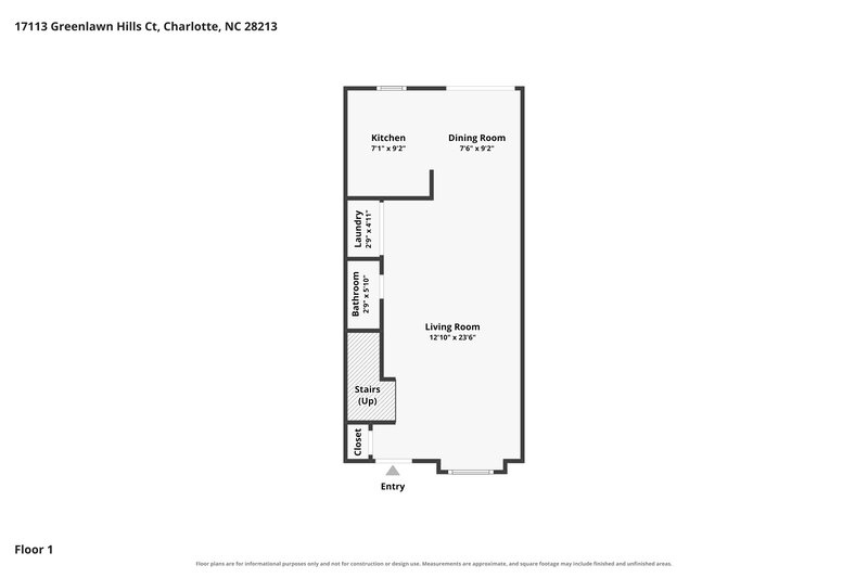 1,670/Mo, 17113 Greenlawn Hills Ct Charlotte, NC 28213 Floorplan View