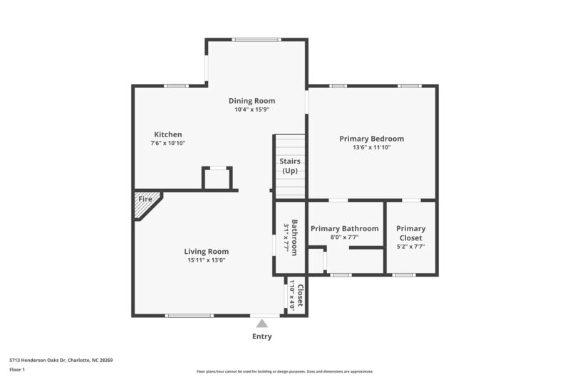 1,870/Mo, 5713 Henderson Oaks Dr Charlotte, NC 28269 Floorplan View