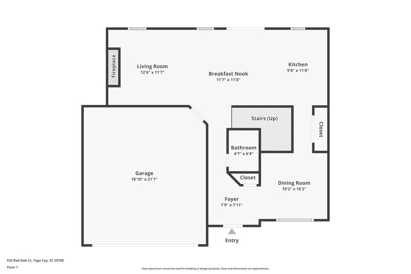 2,450/Mo, 532 Red Oak Ct Tega Cay, SC 29708 Floor Plan View