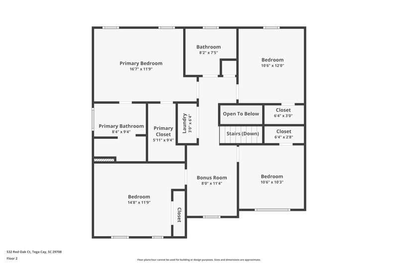 2,450/Mo, 532 Red Oak Ct Tega Cay, SC 29708 Floor Plan View 2