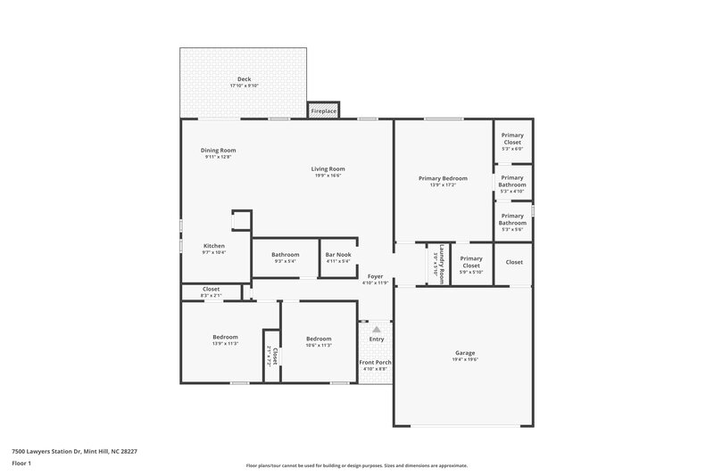 1,990/Mo, 7500 Lawyers Station Dr Mint Hill, NC 28227 Floor Plan View