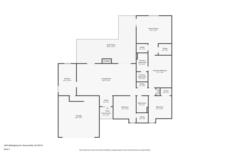 1,890/Mo, 1507 Bellingham Dr Unit 25 Mooresville, NC 28115 Floorplan View