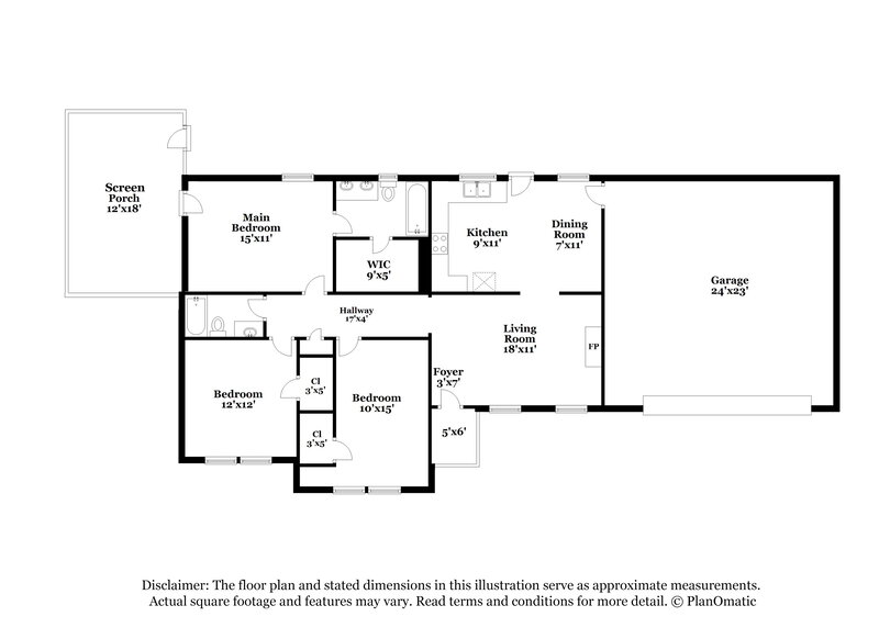 1,750/Mo, 2021 Brantley Creek Dr Kannapolis, NC 28083 Floor Plan View