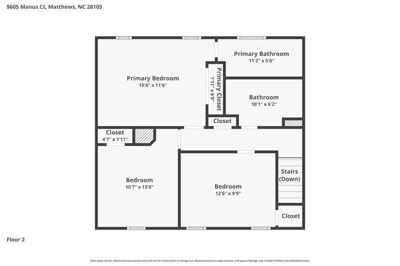 2,060/Mo, 9605 Manus Ct Matthews, NC 28105 Floor Plan View 2