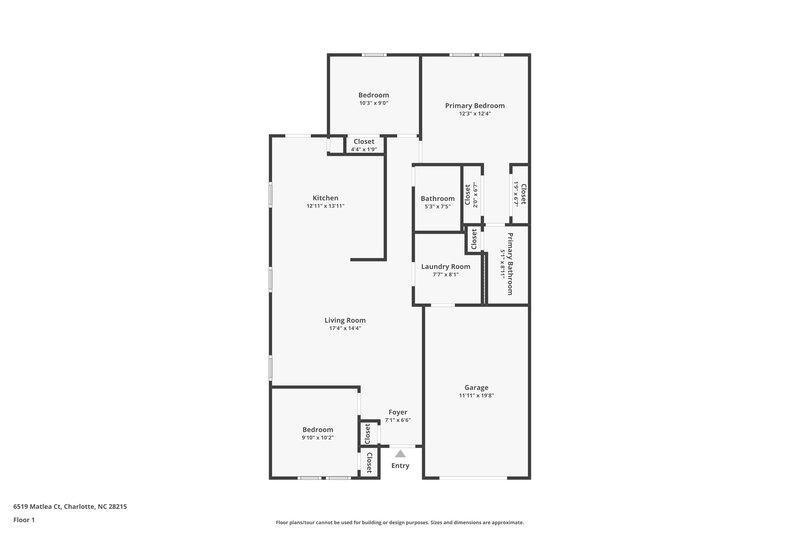 1,800/Mo, 6519 Matlea Ct Charlotte, NC 28215 Floor Plan View