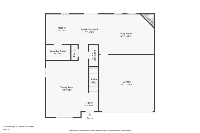 2,125/Mo, 2912 Buckleigh Dr Charlotte, NC 28215 Floor Plan View