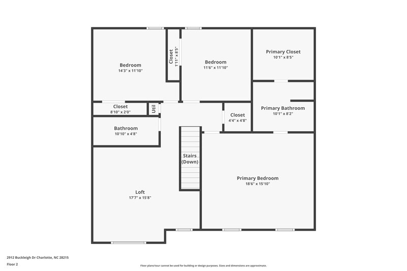 2,125/Mo, 2912 Buckleigh Dr Charlotte, NC 28215 Floor Plan View 2