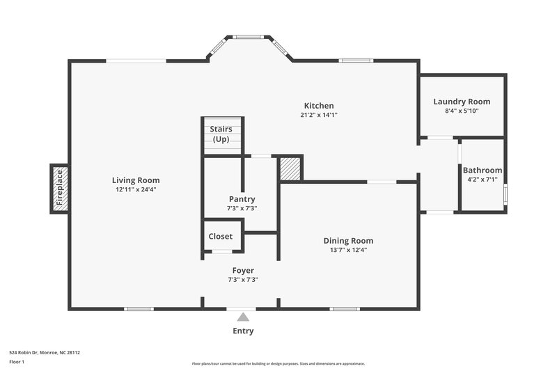 1,915/Mo, 524 Robin Dr Monroe, NC 28112 Floor Plan View
