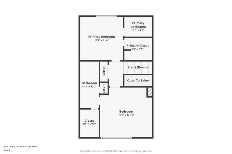 1,635/Mo, 5966 Cougar Ln Charlotte, NC 28269 Floor Plan View 2