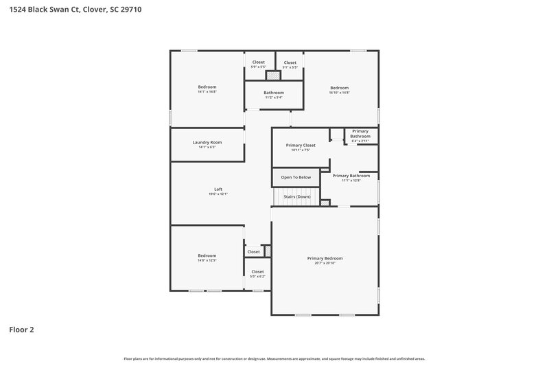 2,970/Mo, 1524 Black Swan Ct Clover, SC 29710 Floor Plan View 2