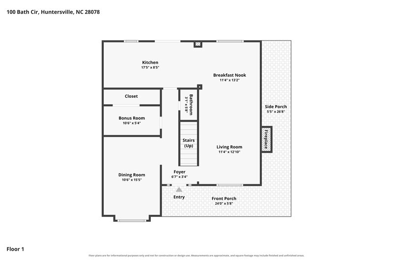 2,270/Mo, 100 Bath Cir Huntersville, NC 28078 Floor Plan View