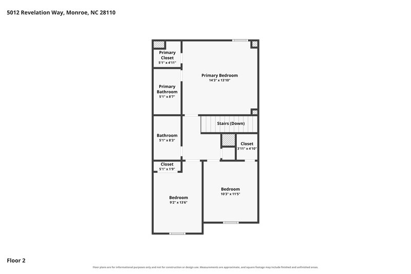 1,935/Mo, 5012 Revelation Way Monroe, NC 28110 Floor Plan View 2