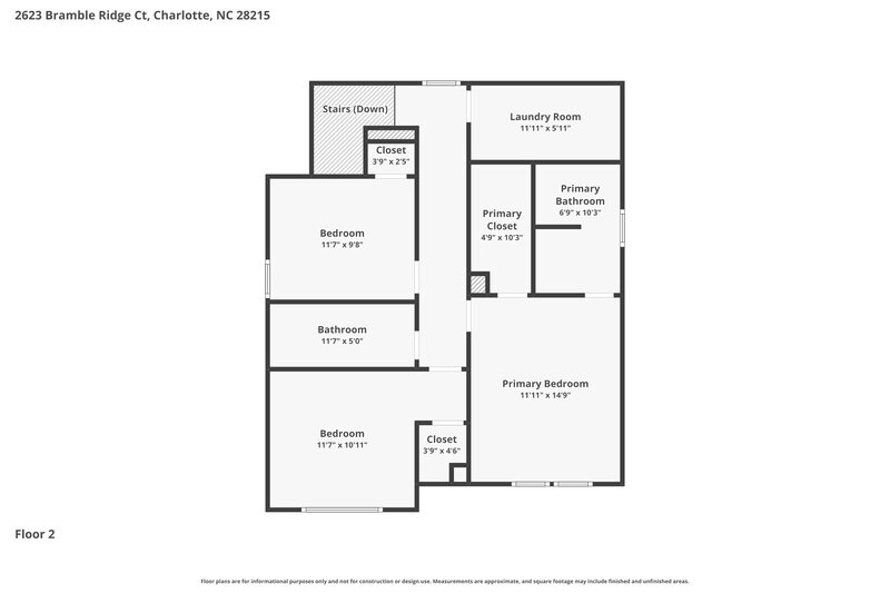 2,760/Mo, 2623 Bramble Ridge Ct Charlotte, NC 28215 Floorplan View 2