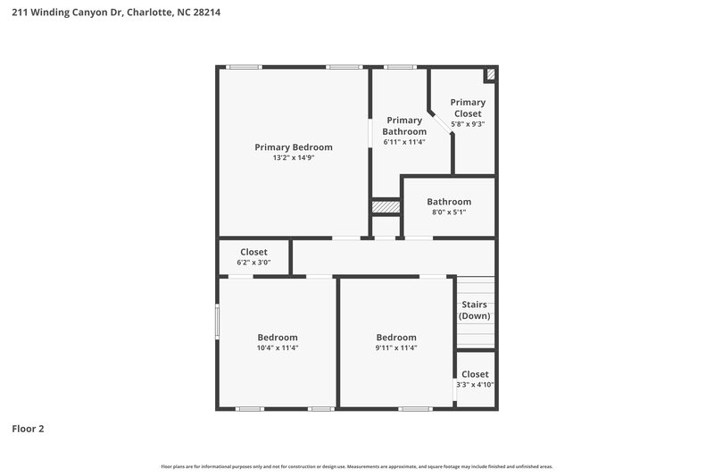 1,930/Mo, 211 Winding Canyon Dr Charlotte, NC 28214 Floor Plan View 2