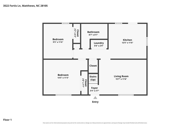 2,000/Mo, 3522 Fortis Ln Matthews, NC 28105 Floor Plan View
