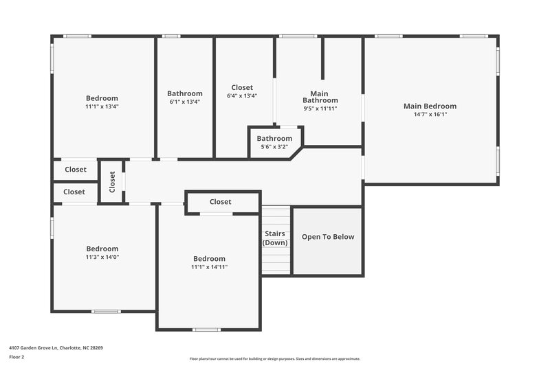 2,380/Mo, 4107 Garden Grove Ln Charlotte, NC 28269 Floor Plan View 2