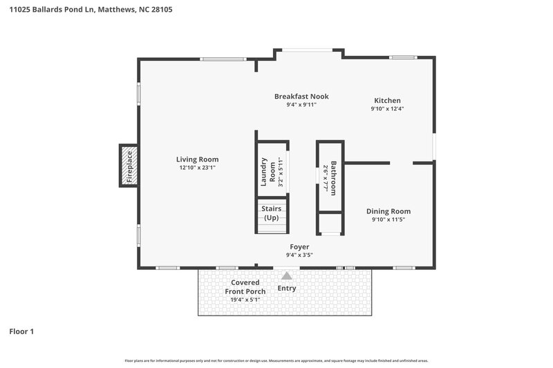 2,200/Mo, 11025 Ballards Pond Ln Matthews, NC 28105 Floor Plan View