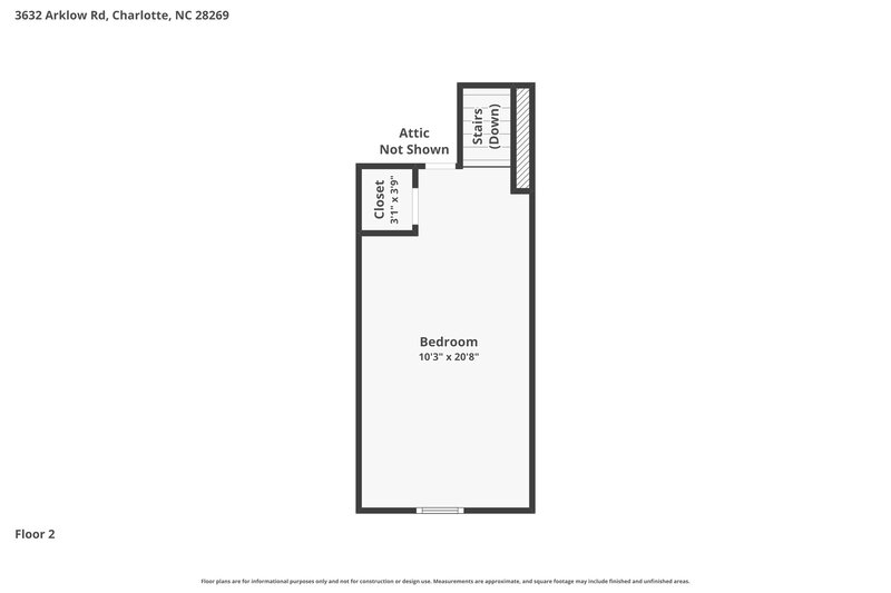 2,505/Mo, 3632 Arklow Rd Charlotte, NC 28269 Floorplan View 2